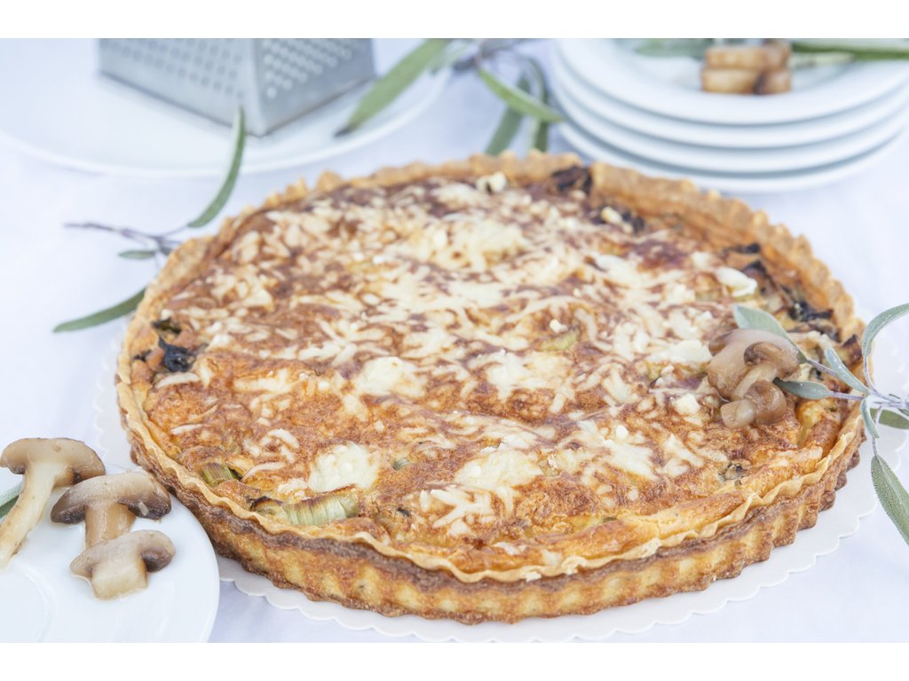 Slaný koláč quiche žampionový