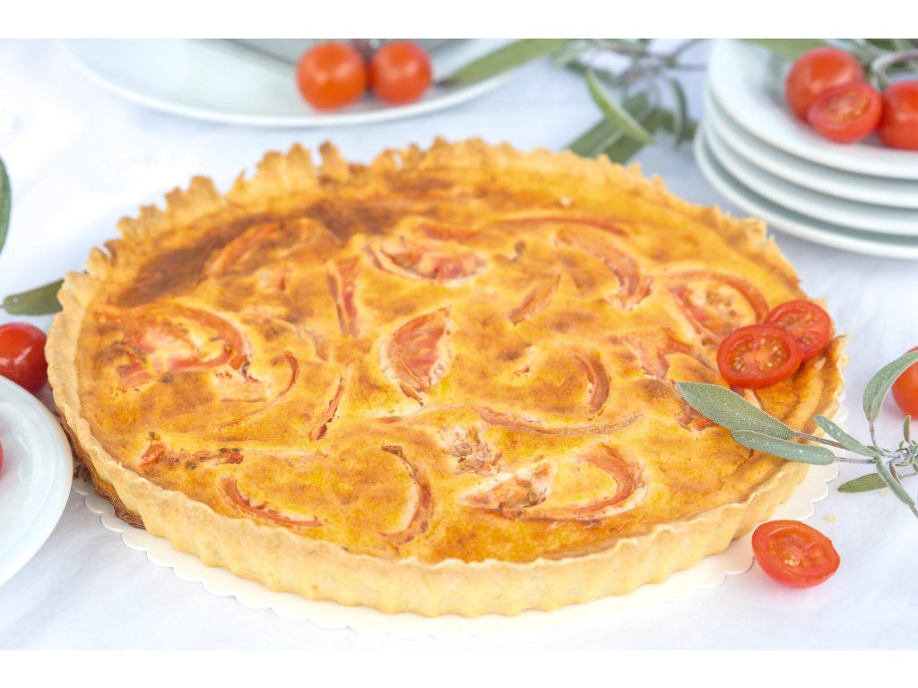 Slaný koláč quiche rajčatový